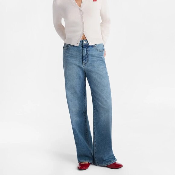 No Boundaries Womens High Rise Baggy Wide Leg Jeans 32" Inseam SZ Small (4-6) - Picture 1 of 4